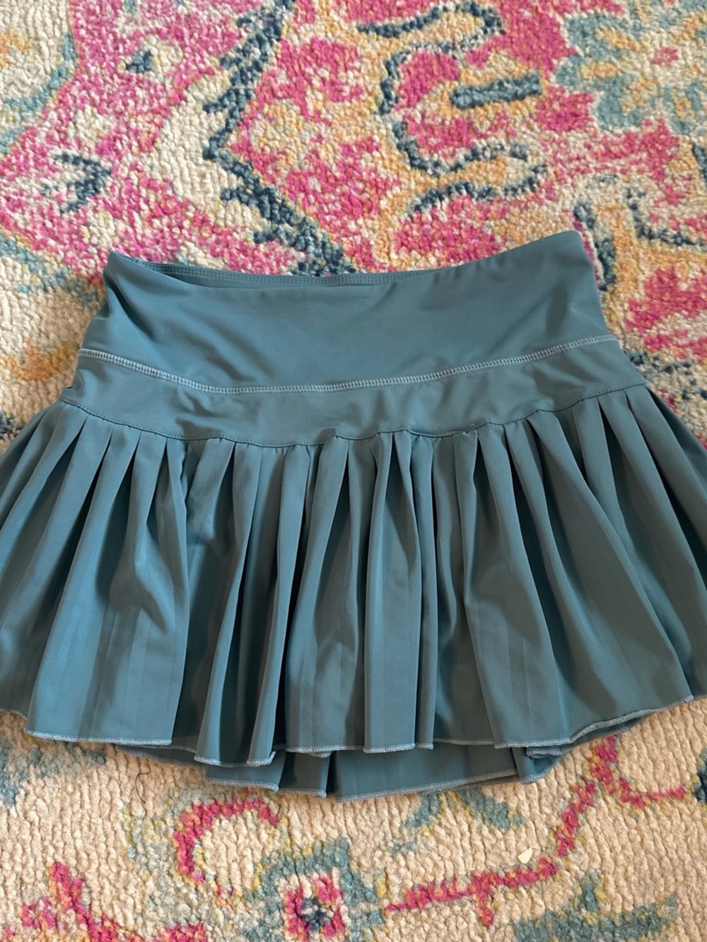 Pleated Active Mini Skort in Teal